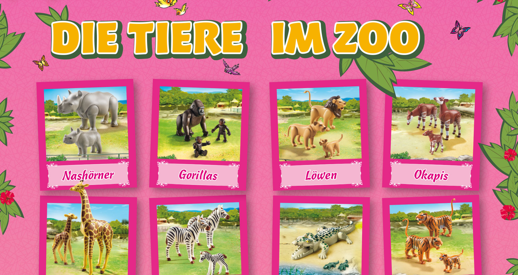 Referenz Playmobil – Plakat Tiere im Zoo.